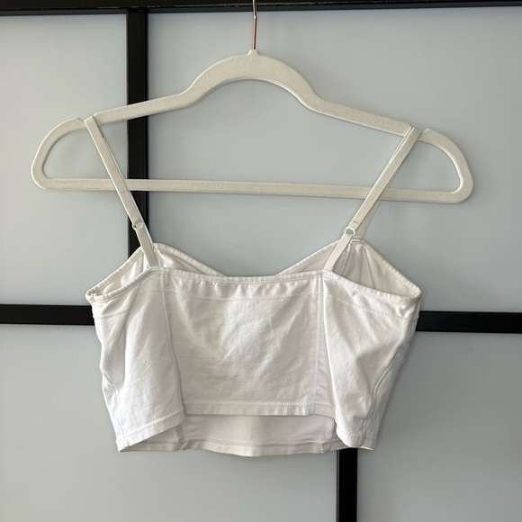 [L] Talula Aritzia Women's White Bustier Corset Style Crop Top - Picture 5 of 10